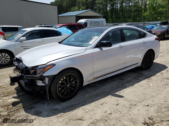2018 Genesis G80 3.3T Sport with VIN KMHGN4JB7JU239543, listed as a Copart auction lot 53734564 with 67,966 mi miles and Salvage Title. Bid and sale history available at carsss.com. Image 1.
