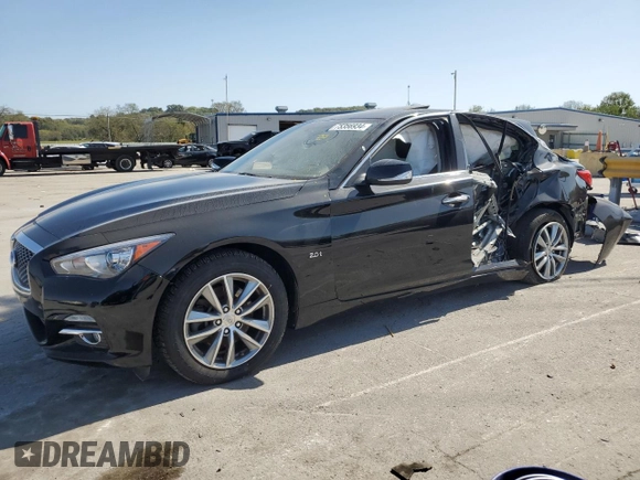 2017 Infiniti Q50 2.0t Sport with VIN JN1CV7AR2HM680804, listed as a Copart auction lot 75356934 with 117,524 mi miles and Salvage Title. Bid and sale history available at carsss.com. Image 1.