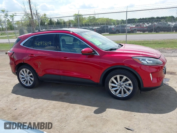2021 Ford Escape Titanium Hybrid with VIN 1FMCU9DZ9MUA15184, listed as a IAAI auction lot 42093809 with 48,983 mi miles and . Bid and sale history available at DreamBid. Image 14.