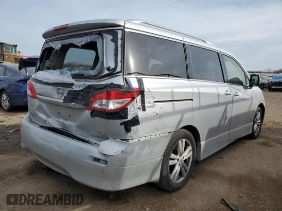2013 Nissan Quest LE with VIN JN8AE2KP7D9069365, listed as a Copart auction lot 89340765 with 209,237 mi miles and Salvage Title. Bid and sale history available at carsss.com. Image 3.