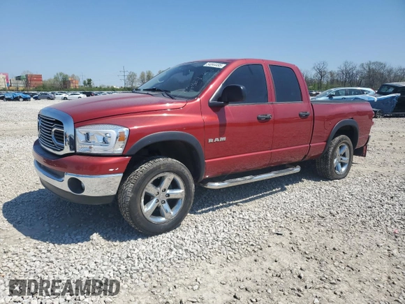 2008 Dodge 1500 SLT with VIN 1D7HU18N98S524296, listed as a Copart auction lot 54044495 with 153,426 mi miles and Salvage Title. Bid and sale history available at carsss.com. Image 1.
