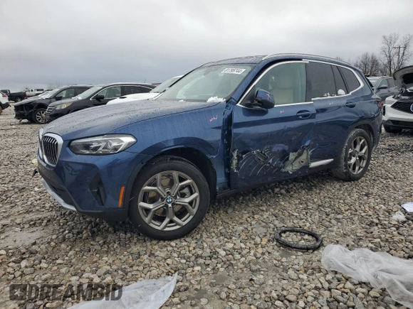 2024 BMW X3 xDrive30i with VIN 5UX53DP02R9V64816, listed as a Copart auction lot 81795744 with 0 mi miles and Clean Title. Bid and sale history available at carsss.com. Image 1.