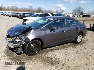 2015 Honda Civic LX with VIN 19XFB2F55FE233052, listed as a Copart auction lot 46302075 with 102,482 mi miles and Salvage Title. Bid and sale history available at carsss.com. Image 1.