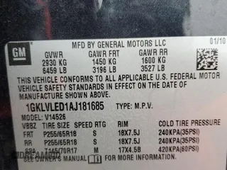 2010 GMC Acadia SLE with VIN 1GKLVLED1AJ181685, listed as a Copart auction lot 82568154 with Not Provided miles and Salvage Title. Bid and sale history available at DreamBid. Image 13.