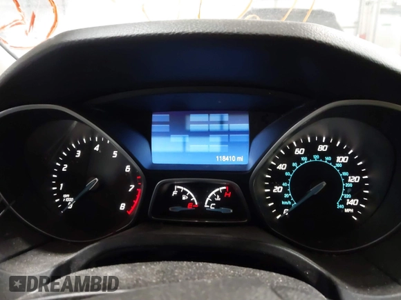 2014 Ford Focus SE with VIN 1FADP3F29EL160834, listed as a IAAI auction lot 41597552 with 118,410 mi miles. Bid and sale history available at carsss.com. Image 7.
