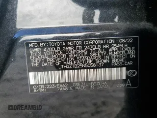 2022 Lexus IS 350 F Sport z VIN JTHGZ1B25N5058137, wystawiony jako Copart lot #52541375 z przebiegiem 121 963 mil mil oraz Szkoda całkowita • Salvage title. Historia ofert i sprzedaży dostępna na DreamBid. Obrazek 13.