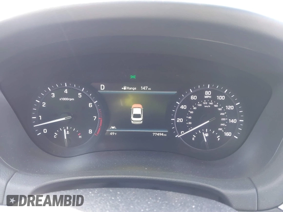 2018 Genesis G80 3.3T Sport with VIN KMHGN4JBXJU222333, listed as a IAAI auction lot 41815371 with 77,494 mi miles. Bid and sale history available at carsss.com. Image 7.