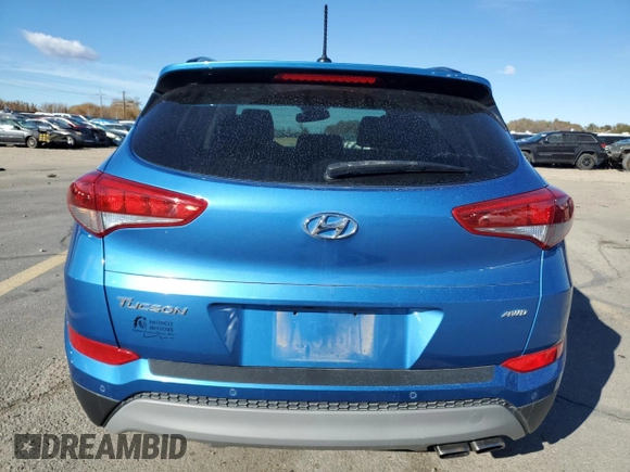 2017 Hyundai Tucson Value with VIN KM8J3CA23HU551942, listed as a Copart auction lot 80553844 with 15,106 mi miles and Salvage Title. Bid and sale history available at carsss.com. Image 6.