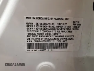 2017 Acura MDX z VIN 5FRYD4H35HB001119, wystawiony jako Copart lot #58194595 z przebiegiem 83 172 mil mil oraz Szkoda całkowita • Salvage title. Historia ofert i sprzedaży dostępna na DreamBid. Obrazek 13.
