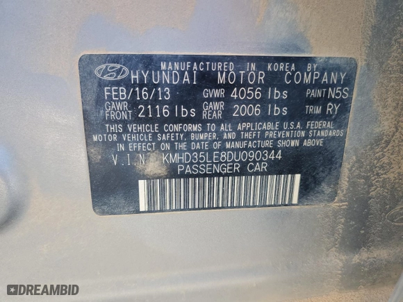 2013 Hyundai Elantra GT with VIN KMHD35LE8DU090344, listed as a Copart auction lot 47178225 with 130,784 mi miles and Salvage Title. Bid and sale history available at carsss.com. Image 15.