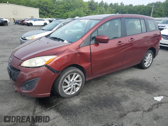 2012 Mazda 5 Sport with VIN JM1CW2BL4C0110696, listed as a Copart auction lot 58699865 with 201,603 mi miles and Salvage title. Bid and sale history available at DreamBid. Image 1.