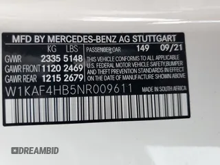 2022 Mercedes-Benz C 300 z VIN W1KAF4HB5NR009611, wystawiony jako Copart lot #52350685 z przebiegiem 25 015 mil mil oraz Szkoda całkowita • Salvage title. Historia ofert i sprzedaży dostępna na DreamBid. Obrazek 12.