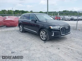2023 Audi Q7 Premium Plus with VIN WA1LXBF70PD010789, listed as a IAAI auction lot 42087832 with 55,010 mi miles. Bid and sale history available at carsss.com. Image 1.
