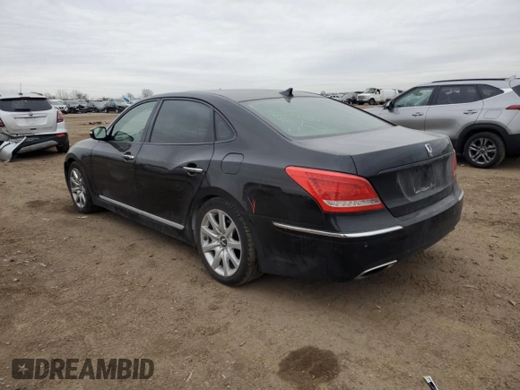 2012 Hyundai Equus Signature with VIN KMHGH4JH3CU055327, listed as a Copart auction lot 44697385 with 157,183 mi miles and Salvage Title. Bid and sale history available at DreamBid. Image 2.