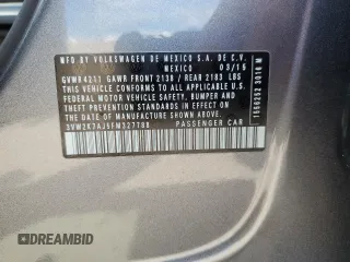 2015 Volkswagen Jetta S with VIN 3VW2K7AJ5FM327788, listed as a Copart auction lot 64034985 with 43,172 mi miles and Salvage title. Bid and sale history available at DreamBid. Image 12.