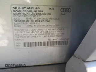 2021 Audi Q5 Premium Plus z VIN WA1BAAFY1M2097531, wystawiony jako Copart lot #53446625 z przebiegiem 49 859 mil mil oraz Szkoda całkowita • Salvage title. Historia ofert i sprzedaży dostępna na DreamBid. Obrazek 13.