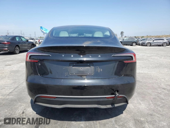 2025 Tesla Model 3 Long Range with VIN 5YJ3E1EA8SF918928, listed as a Copart auction lot 53454155 with 2,061 mi miles and Salvage title. Bid and sale history available at DreamBid. Image 6.