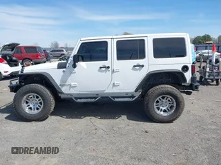 2014 Jeep Wrangler Unlimited Sahara with VIN 1C4BJWEG6EL203866, listed as a IAAI auction lot 41846091 with 105,296 mi miles. Bid and sale history available at carsss.com. Image 14.