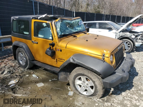 2014 Jeep Wrangler Sport with VIN 1C4AJWAG6EL315052, listed as a Copart auction lot 48494835 with 82,756 mi miles and Salvage Title. Bid and sale history available at carsss.com. Image 4.