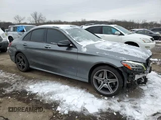 2019 Mercedes-Benz C 300 with VIN WDDWF8EB3KR505178, listed as a Copart auction lot 43122465 with 76,570 mi miles and Salvage title. Bid and sale history available at DreamBid. Image 4.
