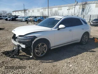 2023 Genesis GV70 2.5T with VIN KMUMADTB0PU115412, listed as a Copart auction lot 48741375 with 15,695 mi miles and Salvage Title. Bid and sale history available at carsss.com. Image 1.