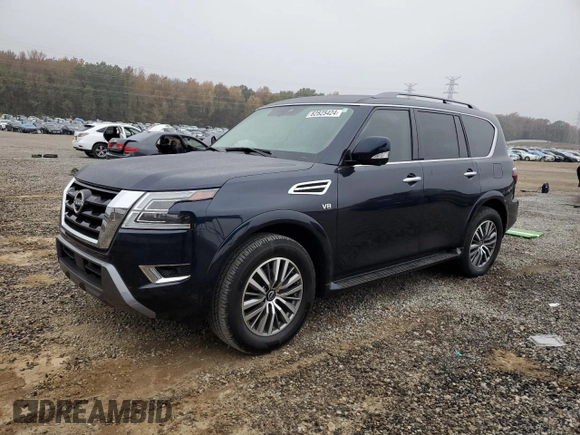 2021 Nissan Armada SL with VIN JN8AY2BC0M9147490, listed as a Copart auction lot 82825424 with 64,968 mi miles and Salvage Title. Bid and sale history available at carsss.com. Image 1.