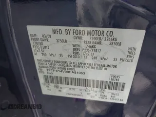 2009 Ford F-150 XL with VIN 1FTPX14V99FA81063, listed as a IAAI auction lot 40769810 with 238,472 mi miles. Bid and sale history available at carsss.com. Image 9.