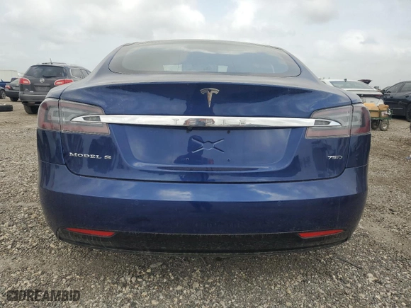 2016 Tesla Model S 90D with VIN 5YJSA1E25GF158223, listed as a Copart auction lot 47727765 with 43,812 mi miles and Salvage Title. Bid and sale history available at carsss.com. Image 6.
