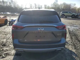 2021 Infiniti QX50 Essential with VIN 3PCAJ5CB8MF103010, listed as a Copart auction lot 52017245 with 49,726 mi miles and Salvage title. Bid and sale history available at DreamBid. Image 6.