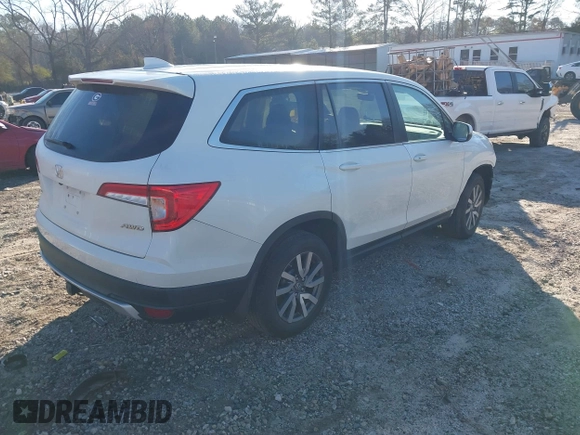 2021 Honda Pilot EX-L with VIN 5FNYF6H52MB062365, listed as a IAAI auction lot 41664771 with 42,393 mi miles. Bid and sale history available at carsss.com. Image 4.