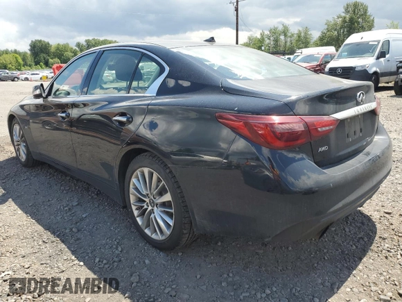2018 Infiniti Q50 Luxe z VIN JN1EV7AR4JM440636, wystawiony jako Copart lot #57833505 z przebiegiem 112 754 mil mil oraz Czysty tytuł • Clean title. Historia ofert i sprzedaży dostępna na DreamBid. Obrazek 2.