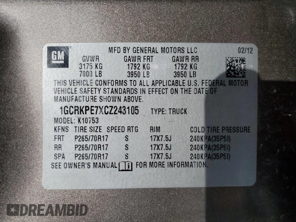 2012 Chevrolet Silverado 1500 Work Truck with VIN 1GCRKPE7XCZ243105, listed as a Copart auction lot 77799214 with Not Provided miles and Non Repairable. Bid and sale history available at DreamBid. Image 13.