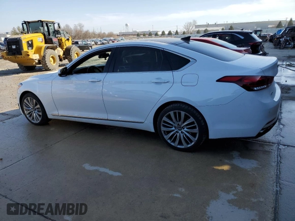2017 Genesis G80 5.0L Ultimate with VIN KMHGN4JF9HU173414, listed as a Copart auction lot 48376955 with 105,963 mi miles and Salvage Title. Bid and sale history available at carsss.com. Image 2.