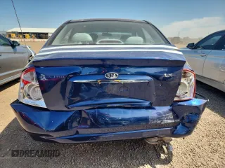 2006 Kia Spectra EX with VIN KNAFE121965253446, listed as a Copart auction lot 53084675 with 195,488 mi miles and Salvage Title. Bid and sale history available at DreamBid. Image 6.