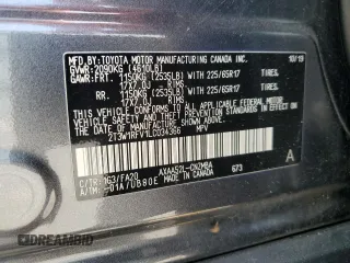 2020 Toyota RAV4 XLE with VIN 2T3W1RFV1LC034366, listed as a Copart auction lot 61774875 with 77,335 mi miles and Salvage title. Bid and sale history available at DreamBid. Image 13.