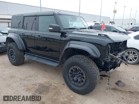 2023 Ford Bronco Raptor with VIN 1FMEE5JR0PLB23237, listed as a IAAI auction lot 41571428 with 25,530 mi miles. Bid and sale history available at carsss.com. Image 1.