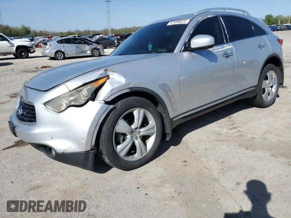 2010 Infiniti FX with VIN JN8AS1MW6AM851138, listed as a Copart auction lot 52698625 with 202,829 mi miles and Salvage title. Bid and sale history available at DreamBid. Image 1.