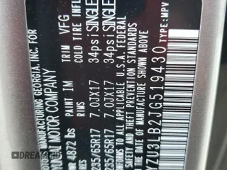 2018 Hyundai Santa Fe 2.4L z VIN 5XYZU3LB2JG519430, wystawiony jako Copart lot #61460755 z przebiegiem 41 746 mil mil oraz Nie do naprawy • Non repairable. Historia ofert i sprzedaży dostępna na DreamBid. Obrazek 13.