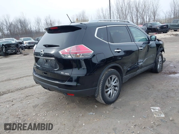 2015 Nissan Rogue SL with VIN 5N1AT2MV2FC868033, listed as a IAAI auction lot 41917999 with 99,547 mi miles. Bid and sale history available at carsss.com. Image 4.