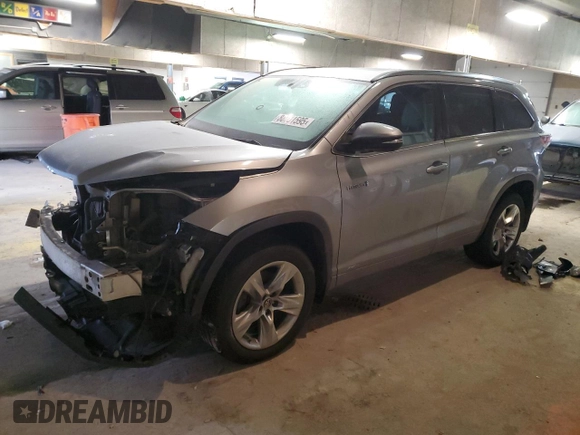 2016 Toyota Highlander Hybrid Limited with VIN 5TDDCRFH5GS016423, listed as a Copart auction lot 88781595 with 126,430 mi miles and Salvage Title. Bid and sale history available at carsss.com. Image 1.