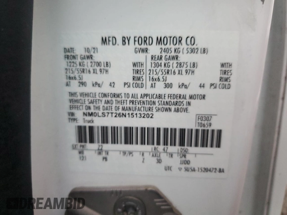 2022 Ford Transit Connect XLT z VIN NM0LS7T26N1513202, wystawiony jako Copart lot #89378465 z przebiegiem 184 144 mil mil oraz Czysty tytuł • Clean title. Historia ofert i sprzedaży dostępna na DreamBid. Obrazek 12.