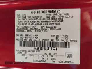 2018 Ford Mustang GT with VIN 1FA6P8CF1J5111574, listed as a IAAI auction lot 42093354 with 31,915 mi miles and . Bid and sale history available at carsss.com. Image 9.
