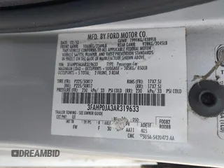 2010 Ford Fusion SEL with VIN 3FAHP0JA3AR319633, listed as a IAAI auction lot 42054868 with 126,153 mi miles and . Bid and sale history available at DreamBid. Image 9.
