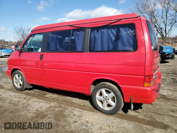 2001 Volkswagen EuroVan MV with VIN WV2NB47051H127991, listed as a Copart auction lot 45369215 with 72,763 mi miles and Salvage Title. Bid and sale history available at DreamBid. Image 2.