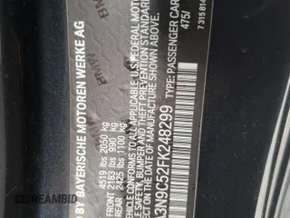 2015 BMW 4 Series 428i xDrive with VIN WBA3N9C52FK248299, listed as a Copart auction lot 55392405 with 88,588 mi miles and Salvage title. Bid and sale history available at DreamBid. Image 12.