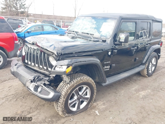 2019 Jeep Wrangler Unlimited Sahara with VIN 1C4HJXEG3KW626950, listed as a IAAI auction lot 41779814 with 50,613 mi miles. Bid and sale history available at carsss.com. Image 17.