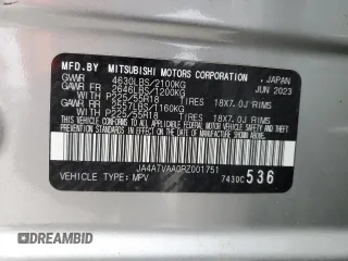 2024 Mitsubishi Eclipse Cross LE z VIN JA4ATVAA0RZ001751, wystawiony jako Copart lot #45748665 z przebiegiem 56 751 mil mil oraz Szkoda całkowita • Salvage title. Historia ofert i sprzedaży dostępna na DreamBid. Obrazek 13.