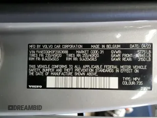 2023 Volvo C40 Recharge Pure Electric Ultimate with VIN YV4ED3GM3P2063688, listed as a Copart auction lot 78669843 with 9,761 mi miles. Bid and sale history available at carsss.com. Image 13.