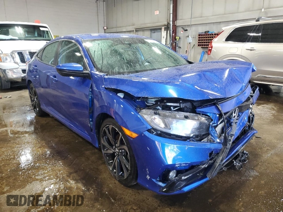 2020 Honda Civic Sedan Sport with VIN 2HGFC2F84LH522643, listed as a Copart auction lot 49778055 with 0 mi miles and Salvage Title. Bid and sale history available at carsss.com. Image 4.