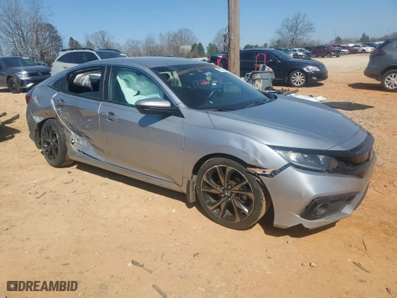 2021 Honda Civic Sedan Sport with VIN 2HGFC2F82MH537031, listed as a Copart auction lot 48753185 with 66,073 mi miles and Salvage Title. Bid and sale history available at carsss.com. Image 4.